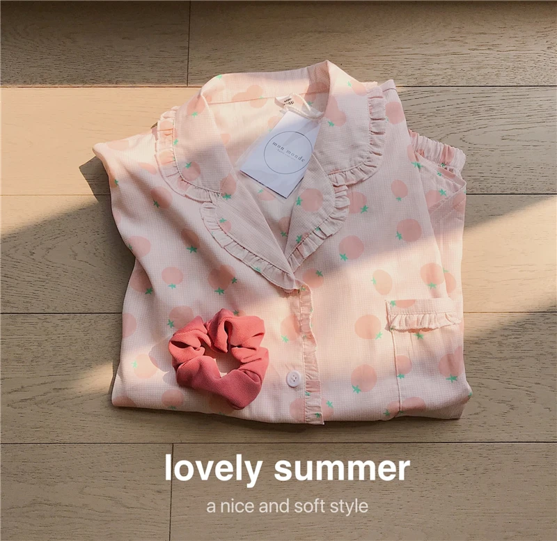 Pajamas Suit Cute Kawaii Sleepwear Women Summer Short-Sleeve Pyjamas Nightwear Set 2021 Summer Comfortable Pajama Set
Pajamas Suit Cute Kawaii Sleepwear Women Summer Short-Sleeve Pyjamas Nightwear Set 2021 Summer Comfortable Pajama Set