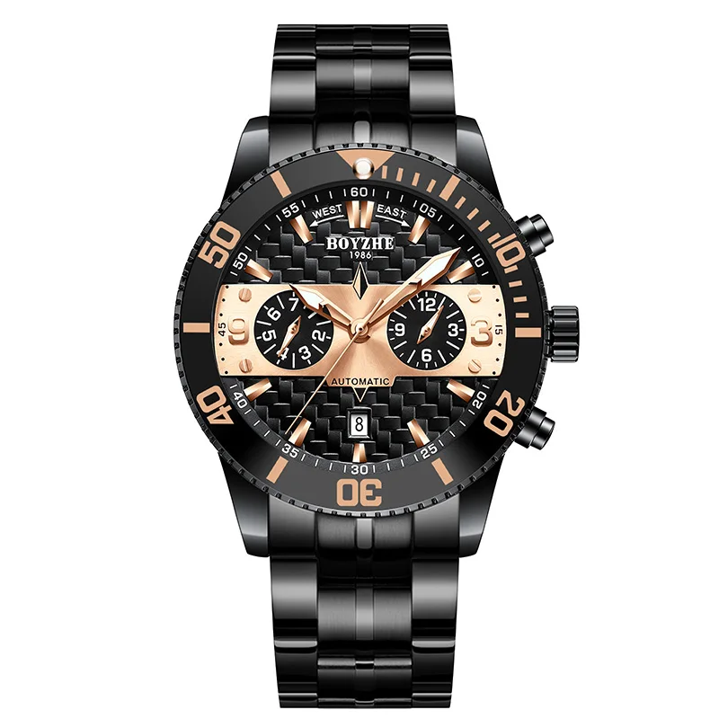 New Boyzhe Automatic Mechanical Watch Men's Leisure Steel Band Waterproof Calendar Watch Gift Box Packaging Relogio Masculino
New Boyzhe Automatic Mechanical Watch Men's Leisure Steel Band Waterproof Calendar Watch Gift Box Packaging Relogio Masculino