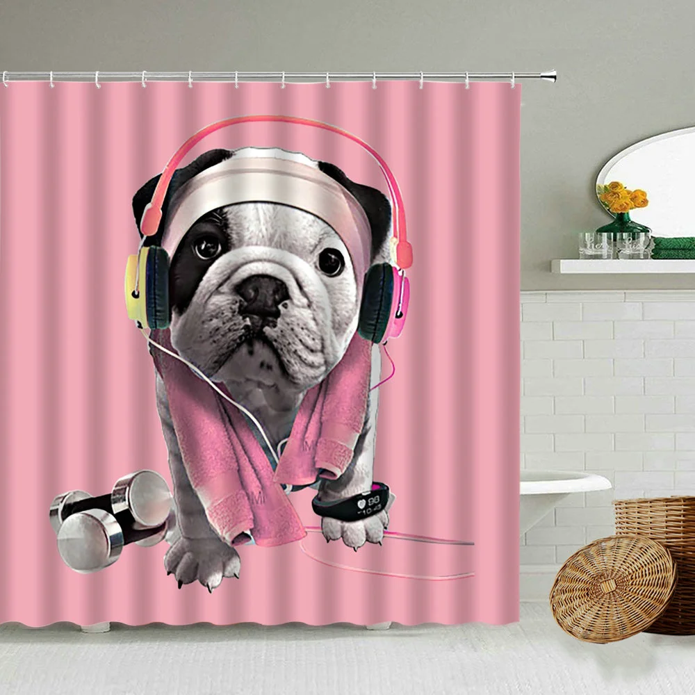 Fun Animal Bulldog Dog Shower Curtain Colorful Creative Cute Children Bathroom Bathtub Waterproof Polyester Screen With Hook
Fun Animal Bulldog Dog Shower Curtain Colorful Creative Cute Children Bathroom Bathtub Waterproof Polyester Screen With Hook