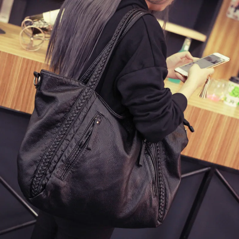 Women Soft Leather Big Handbag Designer Zipper Lady Shoulder Bag Girl Hobos Bags Large Capacity Bolsa Feminina 2020 Fashion Tote
Women Soft Leather Big Handbag Designer Zipper Lady Shoulder Bag Girl Hobos Bags Large Capacity Bolsa Feminina 2020 Fashion Tote