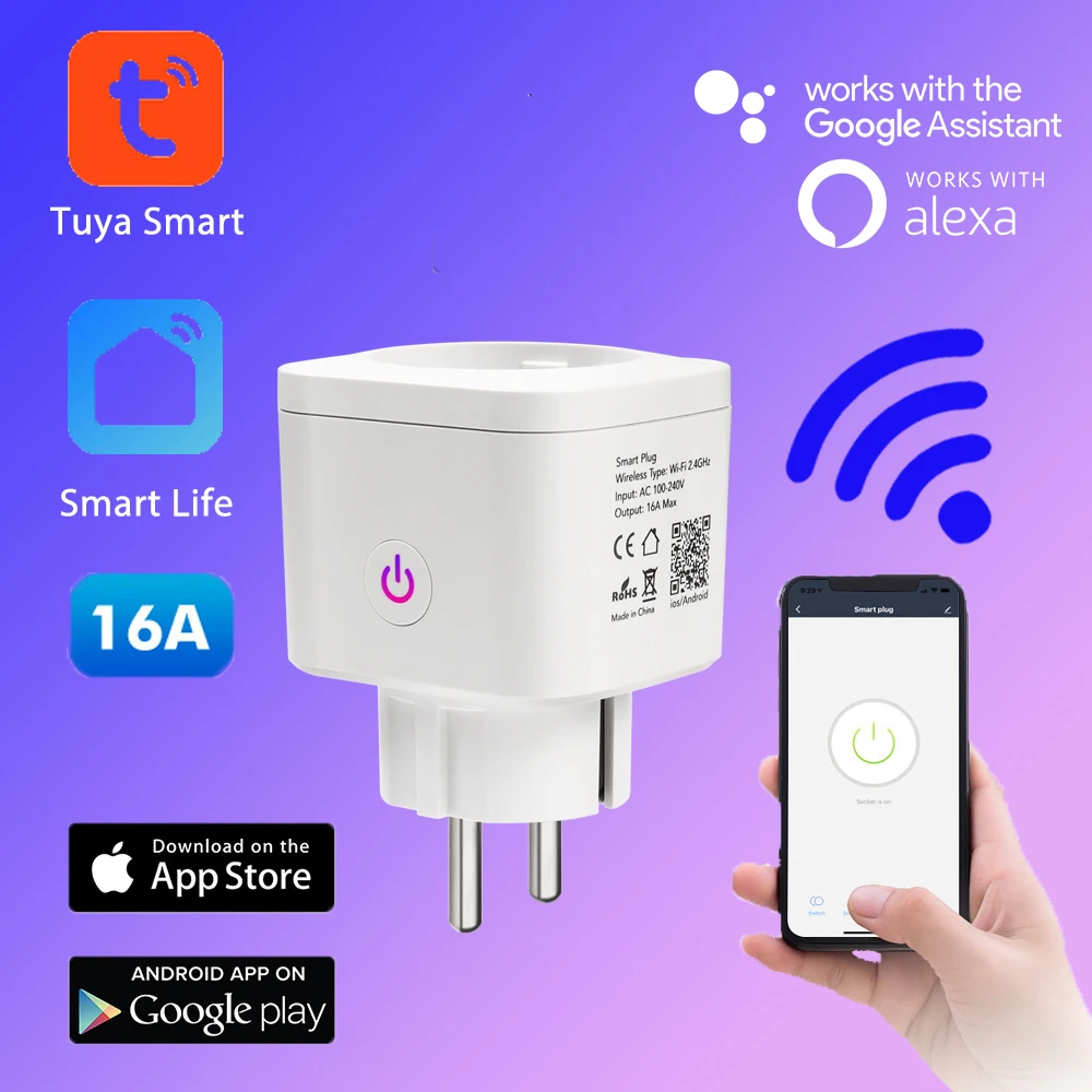 Alexa Google Home 16A Energy Monitoring Smart Plug EU Tuya Wireless WiFi Smart Socket Remote Voice Control Power Monitor
Alexa Google Home 16A Energy Monitoring Smart Plug EU Tuya Wireless WiFi Smart Socket Remote Voice Control Power Monitor