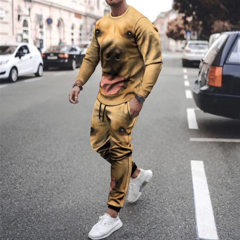 2021 Spring Autumn New Hip-Hop Fashion Men's Suit 3D Printing Cute Puppy Round Neck Long-Sleeved T-Shirt Sweatpants 2-Piece Set
2021 Spring Autumn New Hip-Hop Fashion Men's Suit 3D Printing Cute Puppy Round Neck Long-Sleeved T-Shirt Sweatpants 2-Piece Set