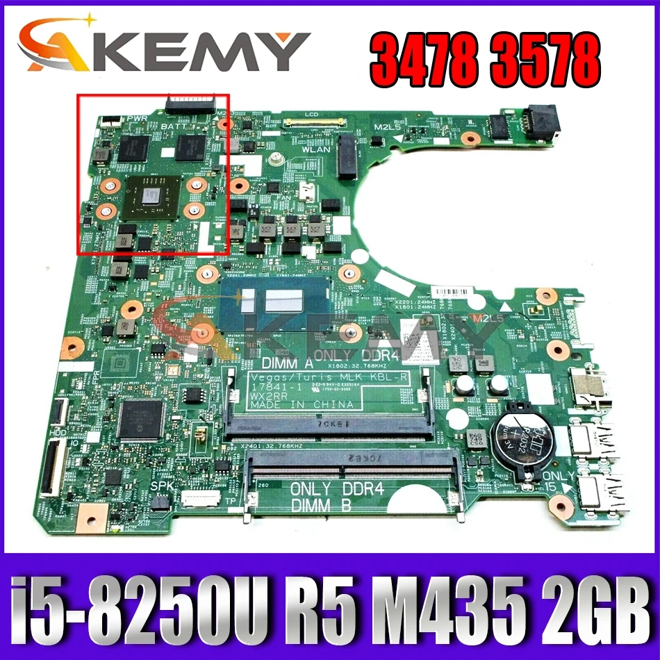 Akemy i5-8250U FOR Dell INSPIRON 3478 3578 Laptop Motherboard R5 M435 2GB 17841-1 WX2RR CN-0N3DC9 N3DC9 Mainboard 100% tested
Akemy i5-8250U FOR Dell INSPIRON 3478 3578 Laptop Motherboard R5 M435 2GB 17841-1 WX2RR CN-0N3DC9 N3DC9 Mainboard 100% tested