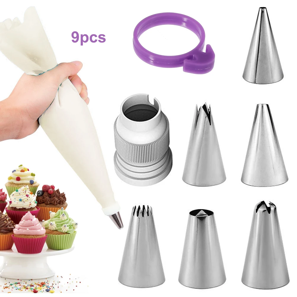 New Caking Decorating Mouth Set Reusable Piping Bags Stainless Steel Piping and Tips Set Supplies Kit Cupcake Cookie Decorating
New Caking Decorating Mouth Set Reusable Piping Bags Stainless Steel Piping and Tips Set Supplies Kit Cupcake Cookie Decorating