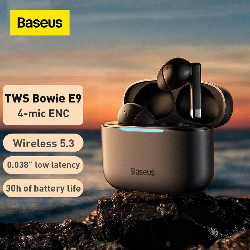 Baseus Bowie E9 Wireless Earphone Bluetooth 5.3 with 4-mics ENC True Wireless Headphone Noise Canceling Gaming Sport HiFi Earbud
Baseus Bowie E9 Wireless Earphone Bluetooth 5.3 with 4-mics ENC True Wireless Headphone Noise Canceling Gaming Sport HiFi Earbud