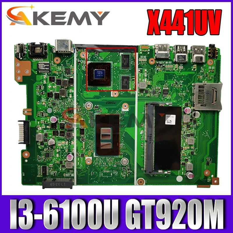 Akemy X441UV Laptop motherboard for ASUS VivoBook Max A441U A441UV original mainboard 4GB-RAM I3-6100U GT920M
Akemy X441UV Laptop motherboard for ASUS VivoBook Max A441U A441UV original mainboard 4GB-RAM I3-6100U GT920M