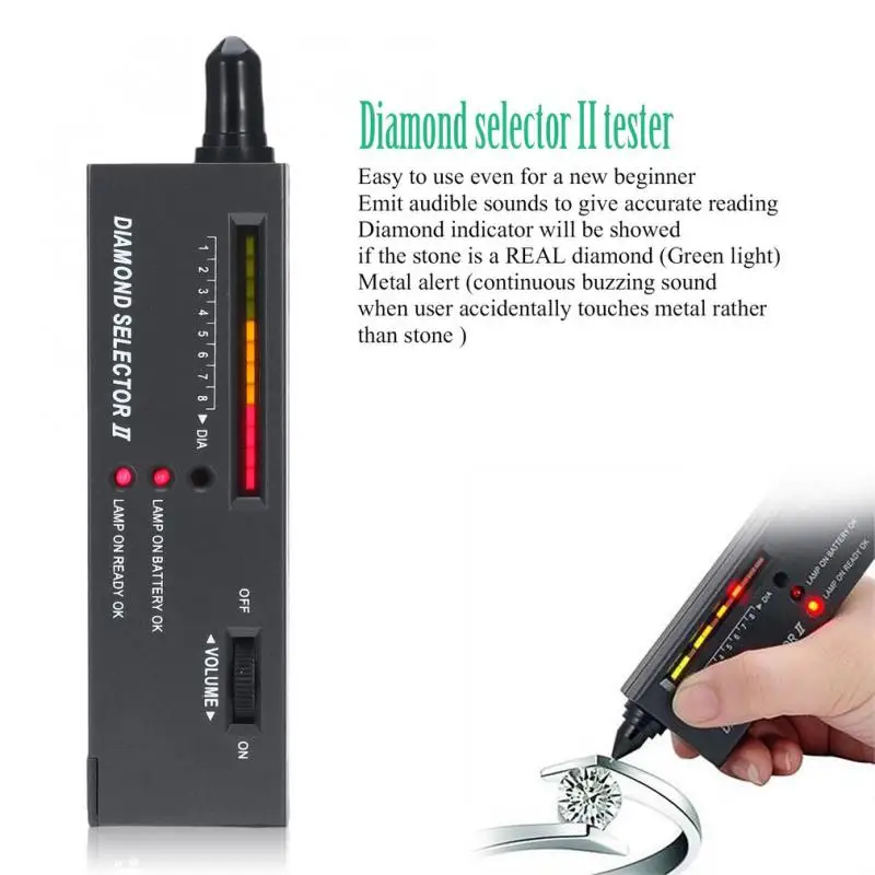 1pc Professional High Accuracy Diamond Tester Gemstone Gem Selector Watcher Tool LED Indicator Test Pen Jeweler Tool
1pc Professional High Accuracy Diamond Tester Gemstone Gem Selector Watcher Tool LED Indicator Test Pen Jeweler Tool