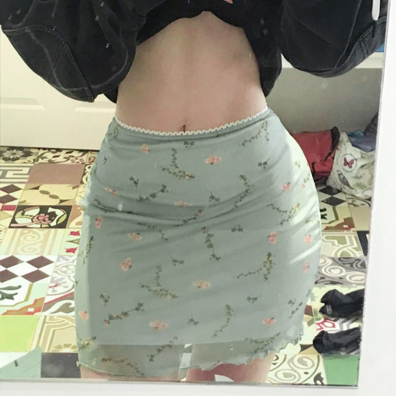 Cute Mini Skirts Womens Double Layer Mesh Flower Print Kawaii Clothes Low Waist Slim Sexy Summer Skirt
Cute Mini Skirts Womens Double Layer Mesh Flower Print Kawaii Clothes Low Waist Slim Sexy Summer Skirt
