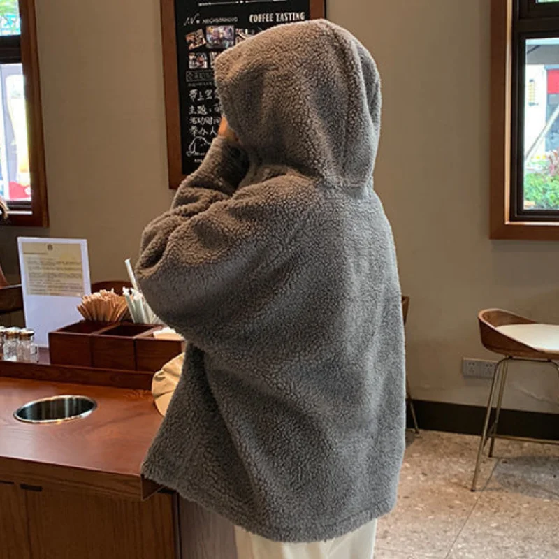 Casual Fur Coat Women Reversible Parka Hooded Teddy Jacket Drawstring Thicker Hoodies Women Outwear Loose Chaqueta Mujer 2021
Casual Fur Coat Women Reversible Parka Hooded Teddy Jacket Drawstring Thicker Hoodies Women Outwear Loose Chaqueta Mujer 2021