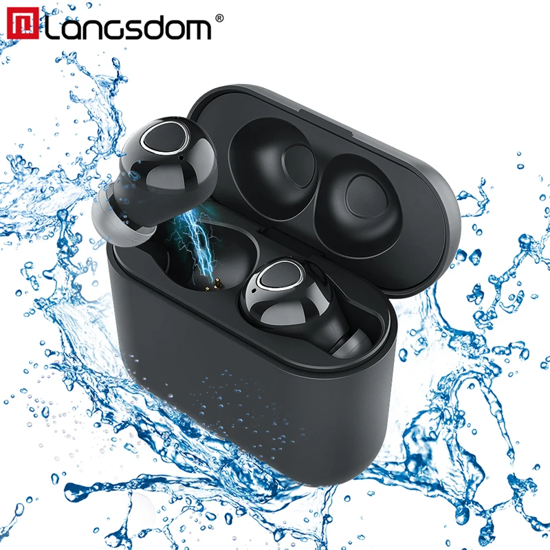 Водонепроницаемые Bluetooth наушники Langsdom T9 для телефона спортивные настоящие