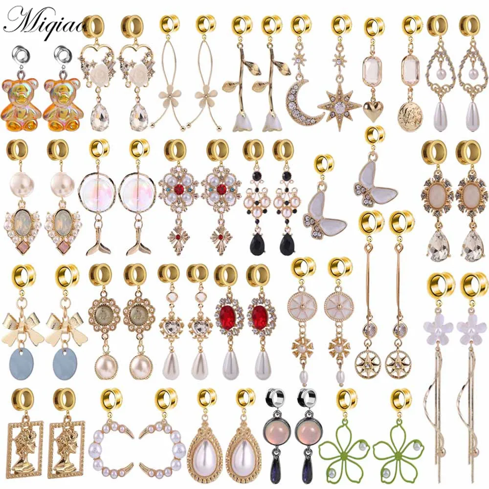 Miqiao 2pcs Fashion Personality Long Rose Flower Bear Petal Pendant Ear Expansion Body Piercing Jewelry 
Miqiao 2pcs Fashion Personality Long Rose Flower Bear Petal Pendant Ear Expansion Body Piercing Jewelry