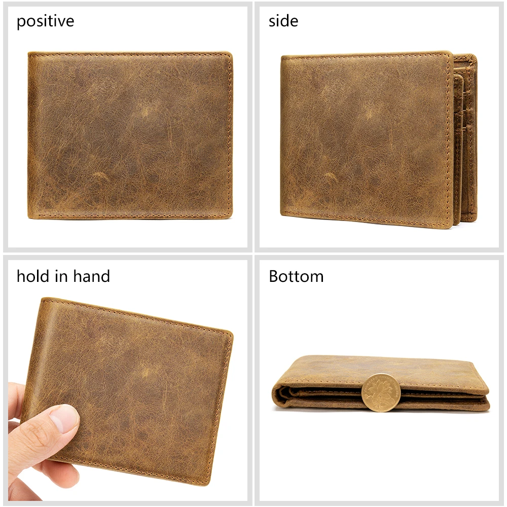 Маленький мужской бумажник MVA из кожи с карманом для монет кошельки роскошный