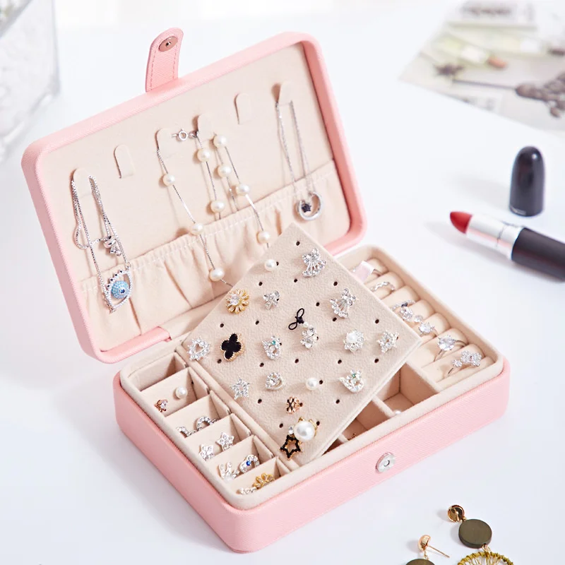 Portable Pu Fresh Simple Earring Jewelry Box Small Earring Ring Multifunctional Jewelry Storage Box Home Small Storage Box
Portable Pu Fresh Simple Earring Jewelry Box Small Earring Ring Multifunctional Jewelry Storage Box Home Small Storage Box