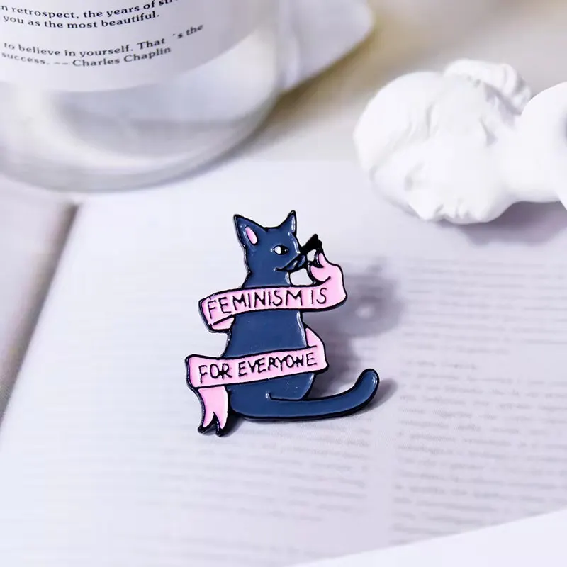 Cartoon cute cat pin feminist alloy animal brooch bag decoration badge gift for friends pins for backpacks
Cartoon cute cat pin feminist alloy animal brooch bag decoration badge gift for friends pins for backpacks