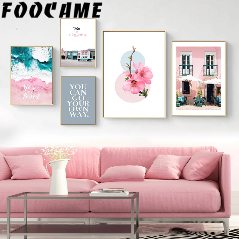 Blue Ocean Waves Pink Beach Town Nordic Canvas Print Landscape Painting Flower Wall Art Poster Pictures Scandinavian Home Decor
Blue Ocean Waves Pink Beach Town Nordic Canvas Print Landscape Painting Flower Wall Art Poster Pictures Scandinavian Home Decor