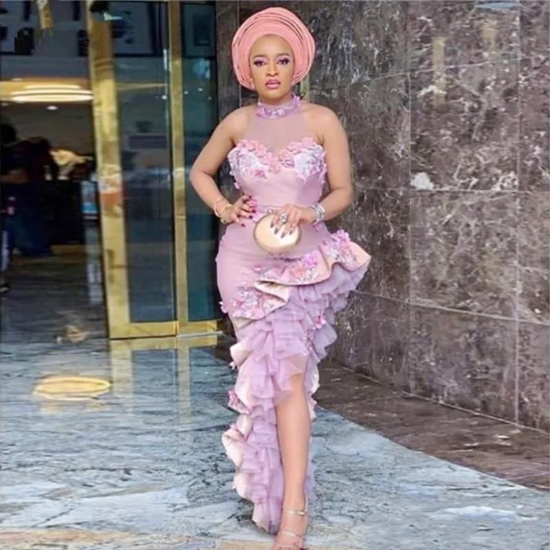 Платье-Русалка Aso Ebi женское для выпускного вечера Цветочный 3D сарафан с лямкой на
