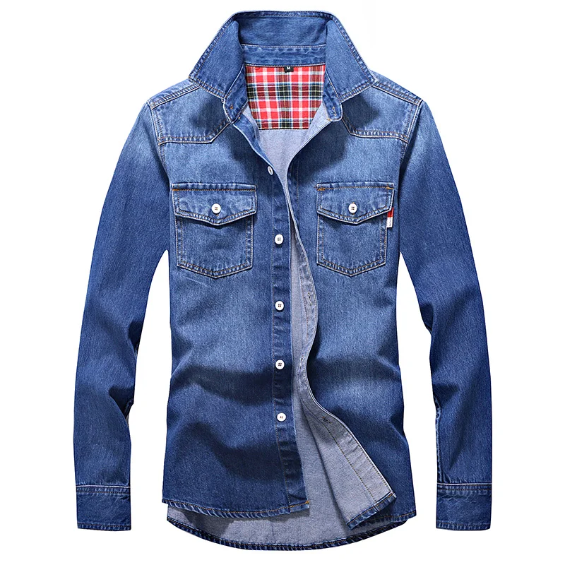 Denim Shirt Men Cotton Jeans Shirt Fashion Autumn Slim Long Sleeve Cowboy Shirt Stylish Wash Slim Tops Asian Size
Denim Shirt Men Cotton Jeans Shirt Fashion Autumn Slim Long Sleeve Cowboy Shirt Stylish Wash Slim Tops Asian Size