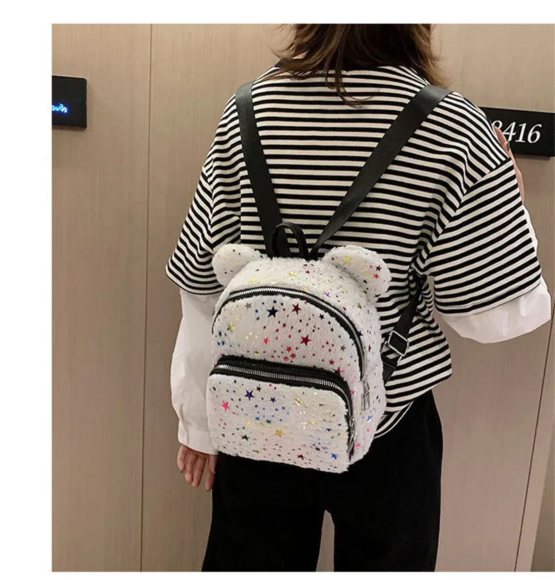 Women backpack Simple Cute Plush Mini Backpack Star Student Zipper School Bag Travel Shoulder Bag 2019 Fashion New
Women backpack Simple Cute Plush Mini Backpack Star Student Zipper School Bag Travel Shoulder Bag 2019 Fashion New