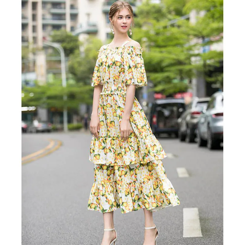 Women Runway Dress 2020 High Quality Spring Summer Slash Neck Short Sleeves Printed Ruffles Casual Dresses Vestidos NP1015N
Women Runway Dress 2020 High Quality Spring Summer Slash Neck Short Sleeves Printed Ruffles Casual Dresses Vestidos NP1015N
