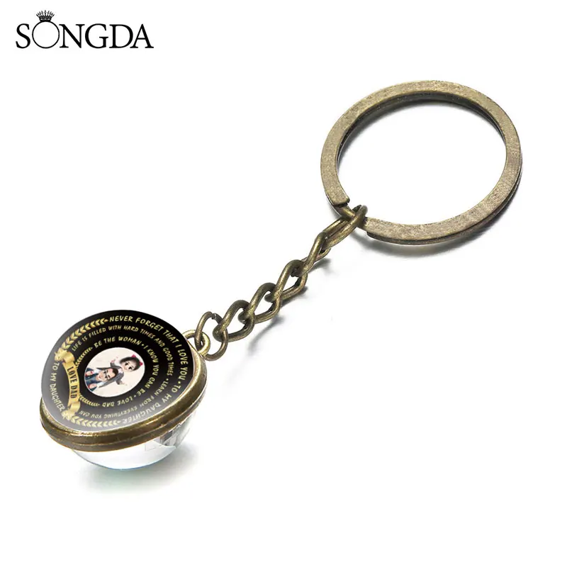 Dad I Love You Key Chain Double Sided Glass Ball Father And Daughter Art Photo Dome Car Keychains For Men Jewelry Gifts
Dad I Love You Key Chain Double Sided Glass Ball Father And Daughter Art Photo Dome Car Keychains For Men Jewelry Gifts