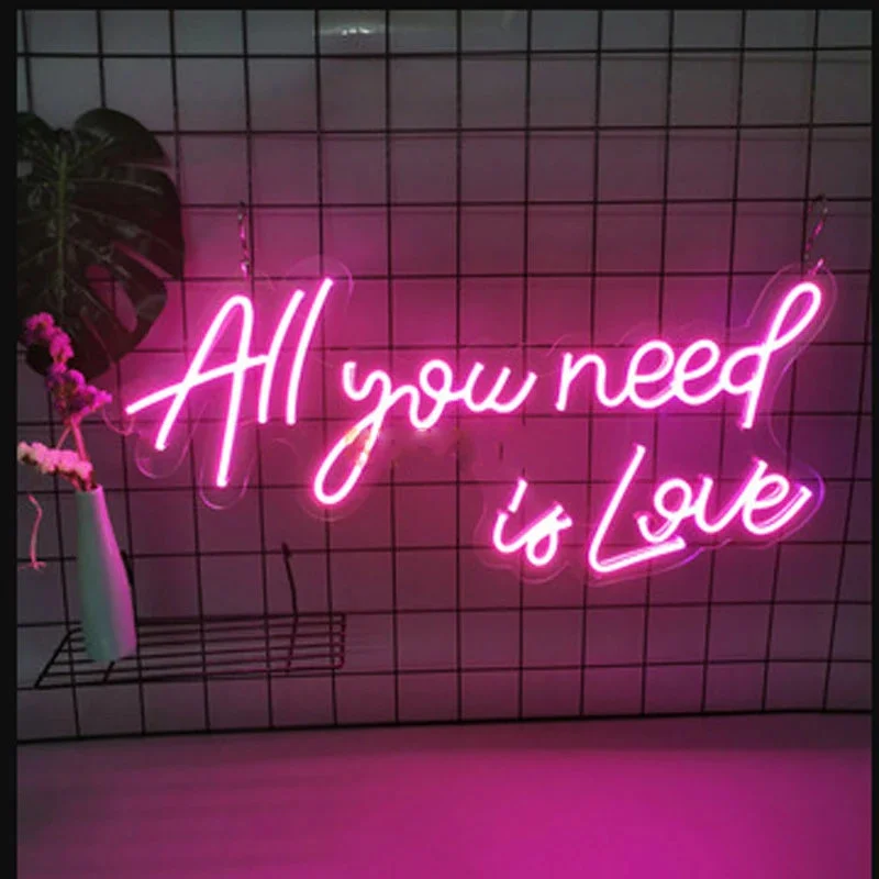 OHANEONK Flex LED Neon Sign Light All you need is love Panel Neon Lights for Wedding Bedroom Propose Marriage Decor Gift
OHANEONK Flex LED Neon Sign Light All you need is love Panel Neon Lights for Wedding Bedroom Propose Marriage Decor Gift