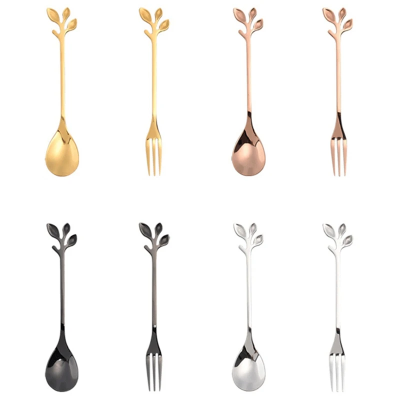 Leaf Metal Coffee Spoon Small Luxury Cute Coffee Stirring Spoon Stainless Steel Seasoning Dessert Fork Teaspoon 8Pc
Leaf Metal Coffee Spoon Small Luxury Cute Coffee Stirring Spoon Stainless Steel Seasoning Dessert Fork Teaspoon 8Pc