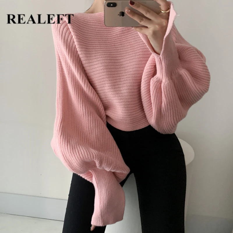 REALEFT 2021 New Autumn Winter Women's Twist Pullover Puff Sleeve Casual Loose Slash Neck Elegant Short Sweater Female Tops
REALEFT 2021 New Autumn Winter Women's Twist Pullover Puff Sleeve Casual Loose Slash Neck Elegant Short Sweater Female Tops