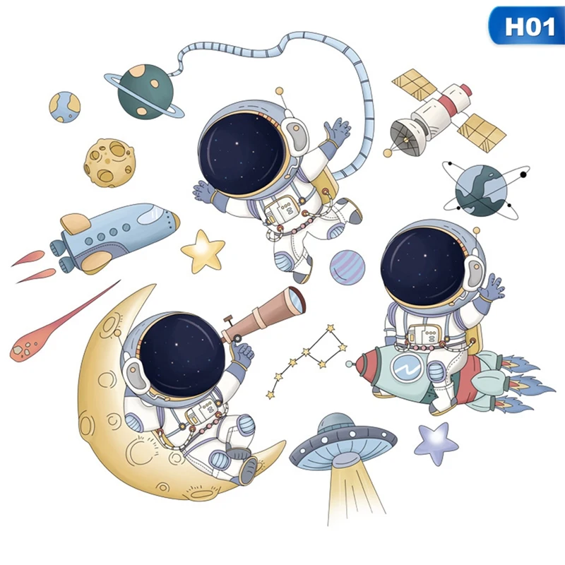 Nursery Wall Decor Removable Cartoon Space Astronaut Wall Stickers For Kids Room PVC Wall Decals For Baby Room Home Decoration
Nursery Wall Decor Removable Cartoon Space Astronaut Wall Stickers For Kids Room PVC Wall Decals For Baby Room Home Decoration