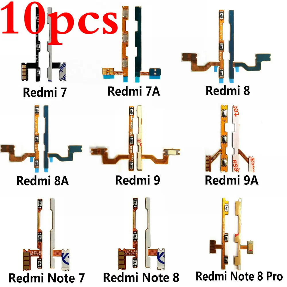 10pcs New Power on/off & volume up/down buttons flex cable Replacement for Xiaomi Redmi 7 7A 8 8A 9 9A Redmi Note 7 8 9 Pro
10pcs New Power on/off & volume up/down buttons flex cable Replacement for Xiaomi Redmi 7 7A 8 8A 9 9A Redmi Note 7 8 9 Pro