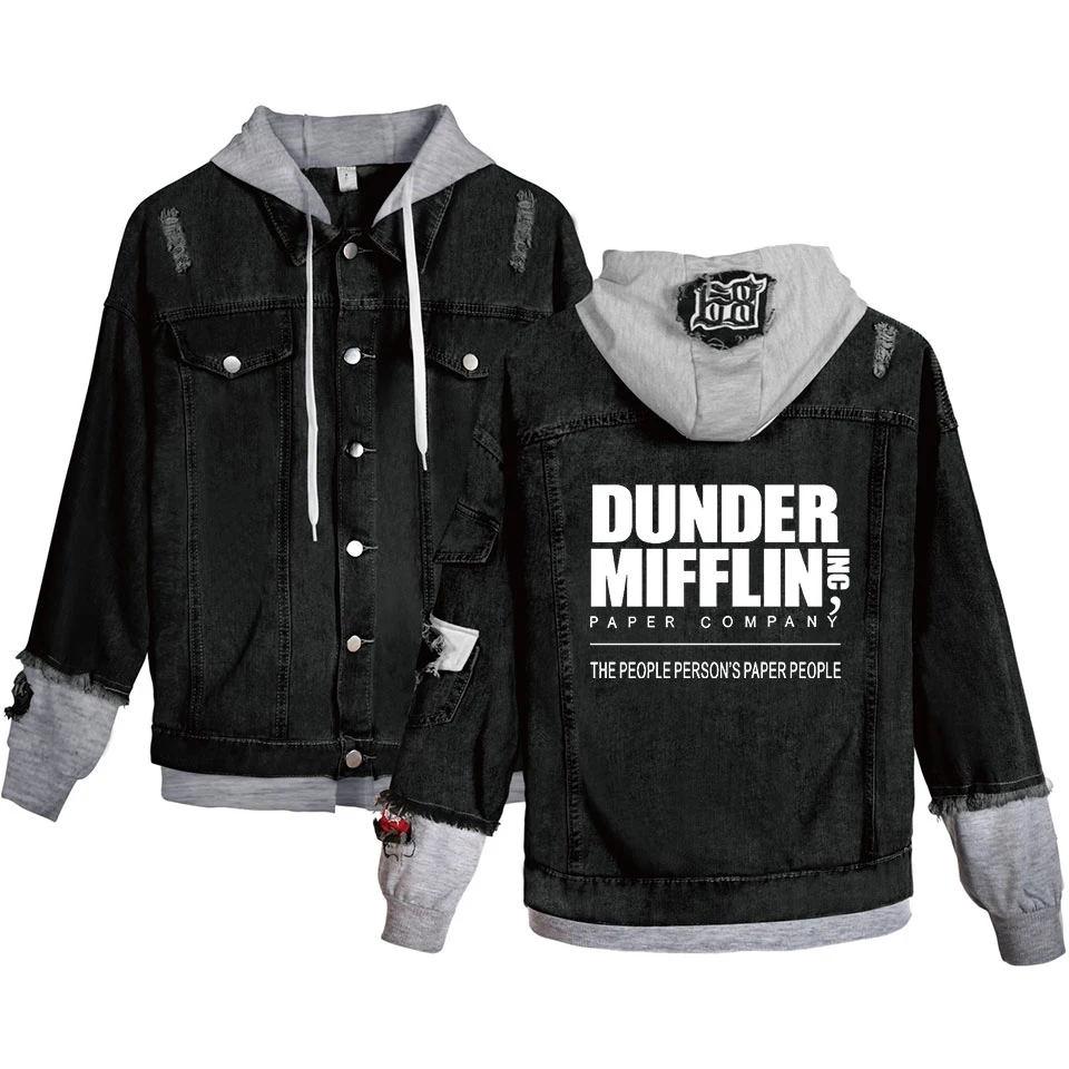The Office TV Show Dunder Mifflin Trendy Fake Two Piece hoodies Denim Jacket Womens Long Sleeve Pockets mens Jacket springcoat
The Office TV Show Dunder Mifflin Trendy Fake Two Piece hoodies Denim Jacket Womens Long Sleeve Pockets mens Jacket springcoat