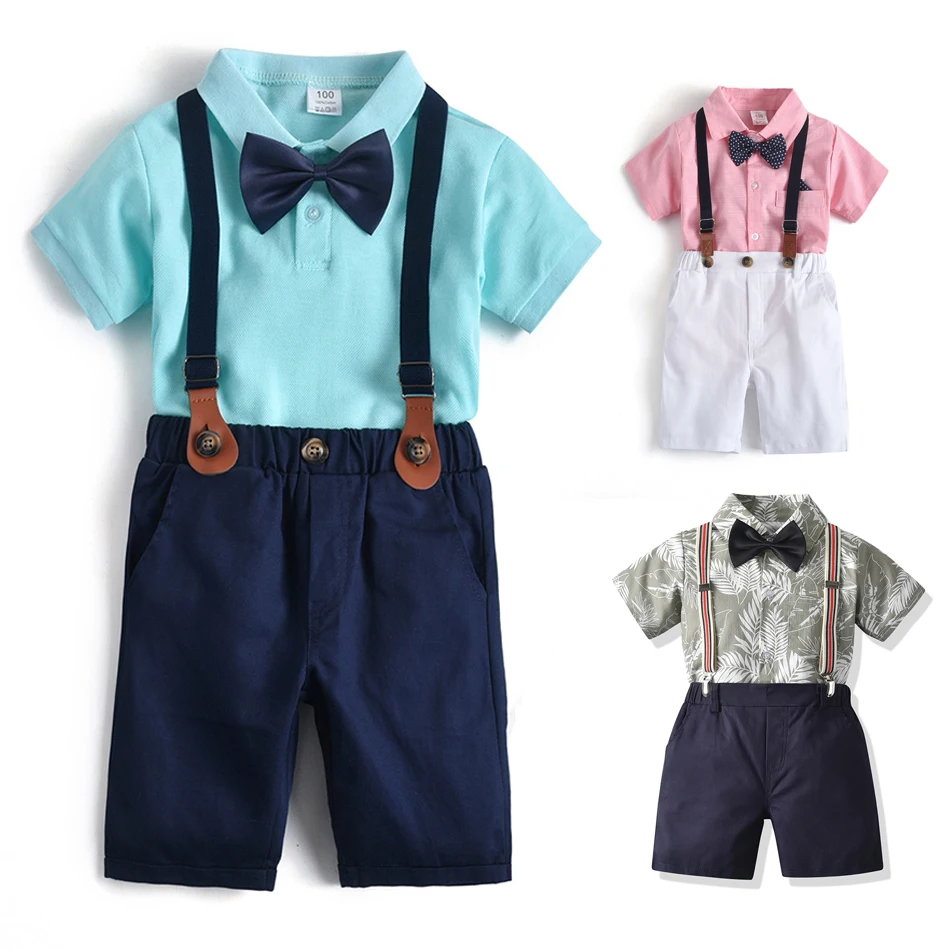 Summer Kids Boys Casual Clothing Sets Short Sleeve Pink Shirt+Overalls Children Boy Gentleman Outfits Bebe Suit JYF 
Summer Kids Boys Casual Clothing Sets Short Sleeve Pink Shirt+Overalls Children Boy Gentleman Outfits Bebe Suit JYF