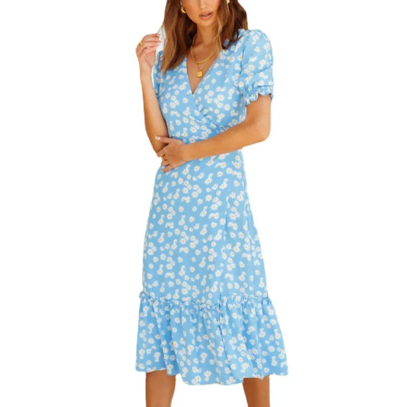 Women Dress European and American Summer Vestido Feminino Print V-Neck High Waist Vintage Holiday Chiffon Women Dress Donsignet
Women Dress European and American Summer Vestido Feminino Print V-Neck High Waist Vintage Holiday Chiffon Women Dress Donsignet