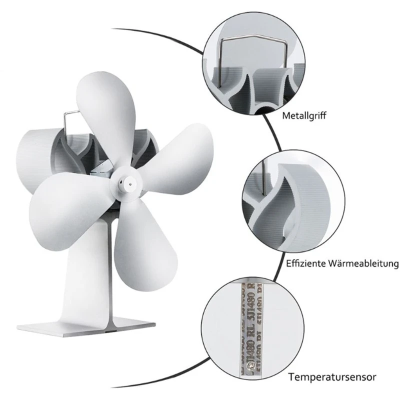 White Heat Self-Powered Fireplace Stove Fan Quiet 4 Blades Aluminum Efficiently Warm Large Room Heat Powered Fan Wood Log Burner
White Heat Self-Powered Fireplace Stove Fan Quiet 4 Blades Aluminum Efficiently Warm Large Room Heat Powered Fan Wood Log Burner