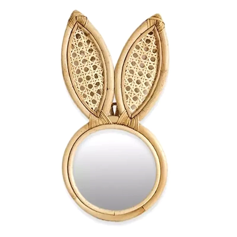 P15F Rabbit Ears Decorative Rattan Mirror Round Hanging Wall Makeup Mirror Art Decor
P15F Rabbit Ears Decorative Rattan Mirror Round Hanging Wall Makeup Mirror Art Decor