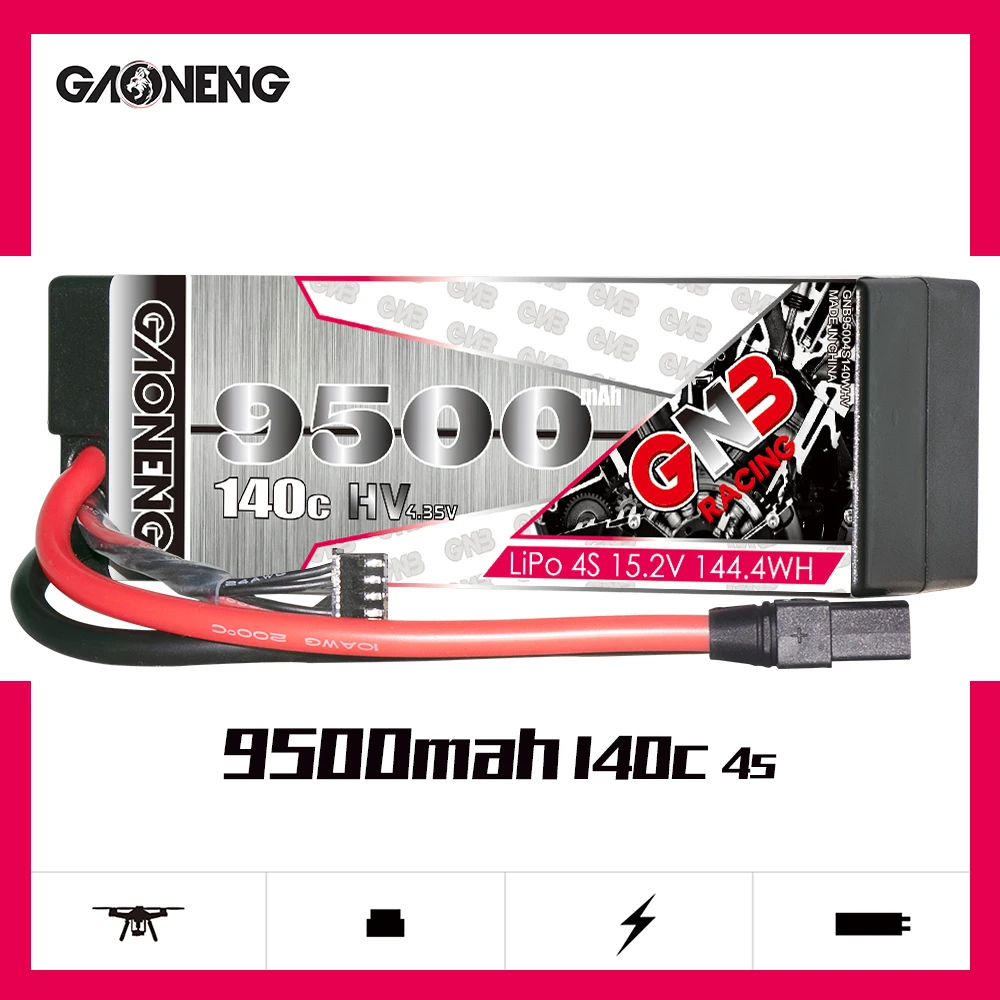 Аккумулятор GNB GAONENG 9500 мАч 4S2P 15,2 в 140C/280C в жестком корпусе LiPo LiHV, разъем XT90 для 1:8 1/8 радиоуправляемого автомобиля, лодки по бездорожью
Аккумулятор GNB GAONENG 9500 мАч 4S2P 15,2 в 140C/280C в жестком корпусе LiPo LiHV, разъем XT90 для 1:8 1/8 радиоуправляемого автомобиля, лодки по бездорожью