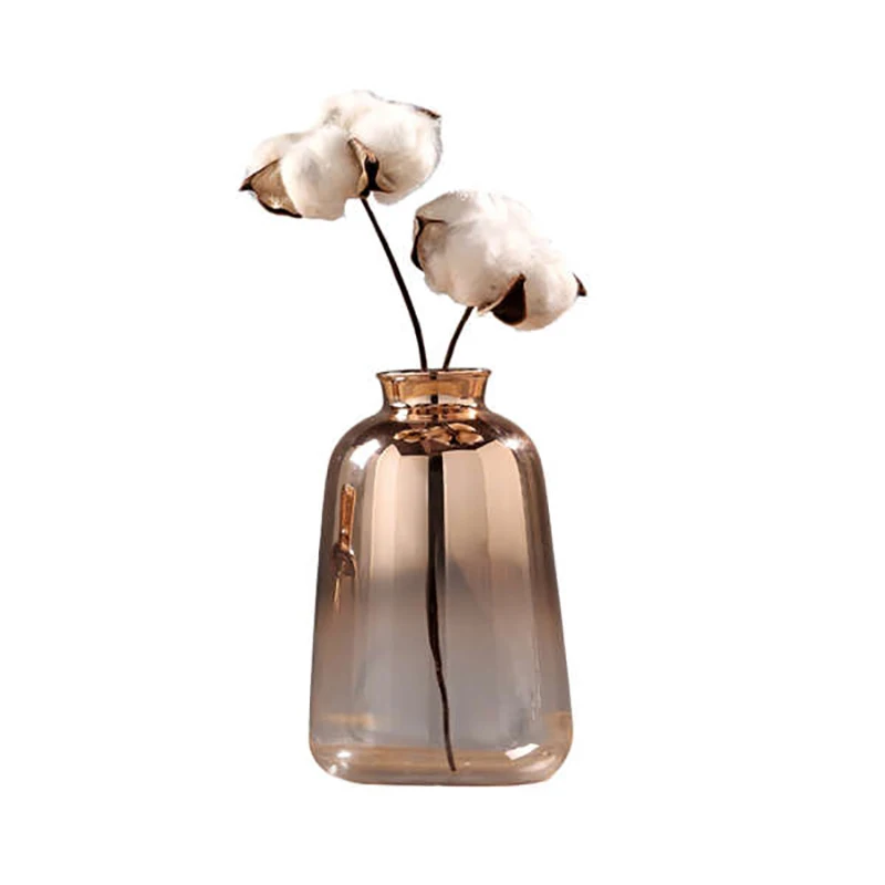 Glass Vase Nordic Electroplated Gold Vase Glass Flower Vases for Home Decor Dried Flower Bottle Bar Decoration
Glass Vase Nordic Electroplated Gold Vase Glass Flower Vases for Home Decor Dried Flower Bottle Bar Decoration