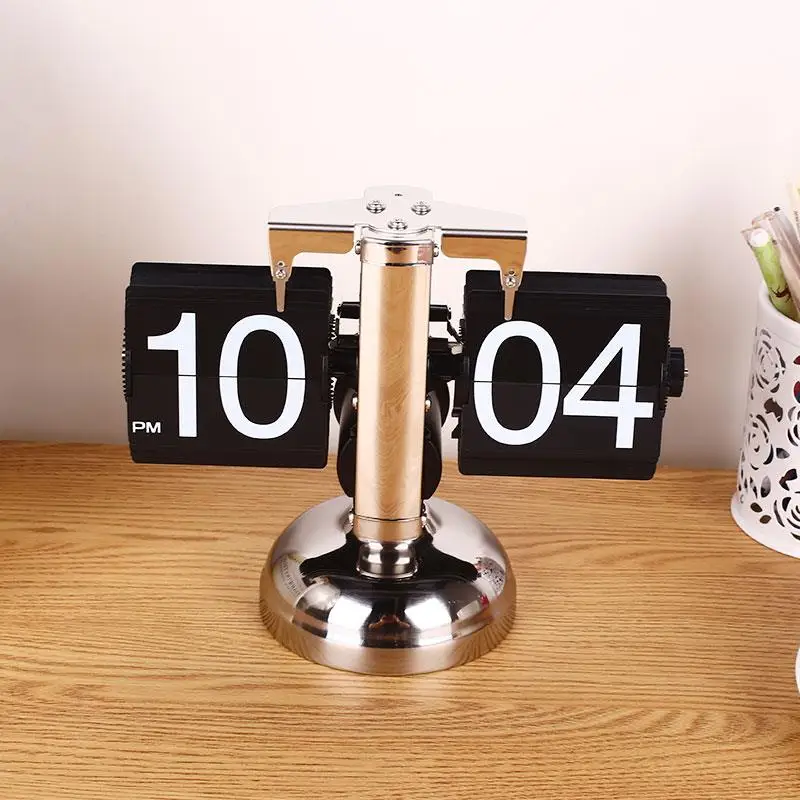 Vintage Retro Auto Flip Digital Modern Desk Metal Stand Clock Home DIY Decor Creative Gift Quartz Clock Unique Modern Desktop
Vintage Retro Auto Flip Digital Modern Desk Metal Stand Clock Home DIY Decor Creative Gift Quartz Clock Unique Modern Desktop