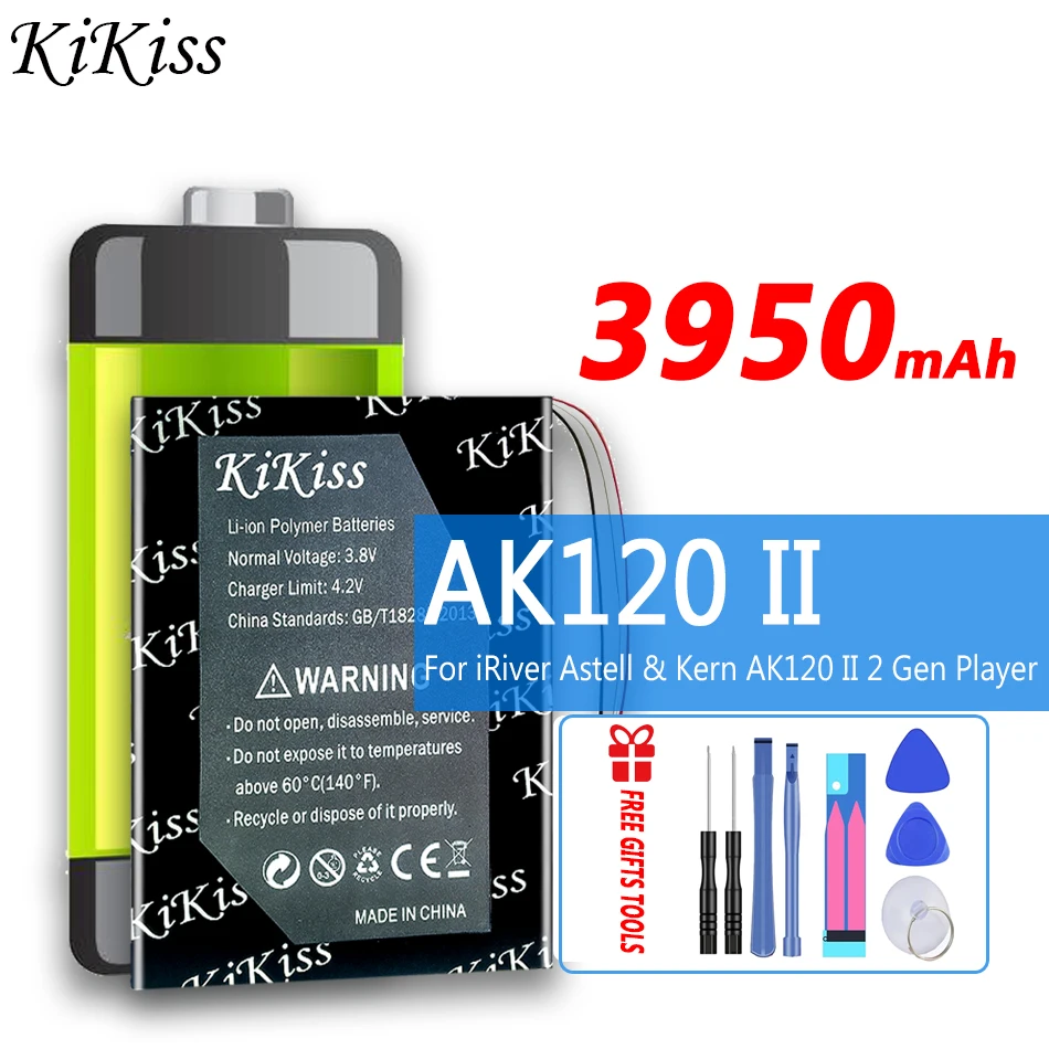 3950mAh KiKiss Rechargeable Battery for IRiver Astell & Kern Ak120 II 2 Gen Player Rechargeable Accumulator Pack
3950mAh KiKiss Rechargeable Battery for IRiver Astell & Kern Ak120 II 2 Gen Player Rechargeable Accumulator Pack