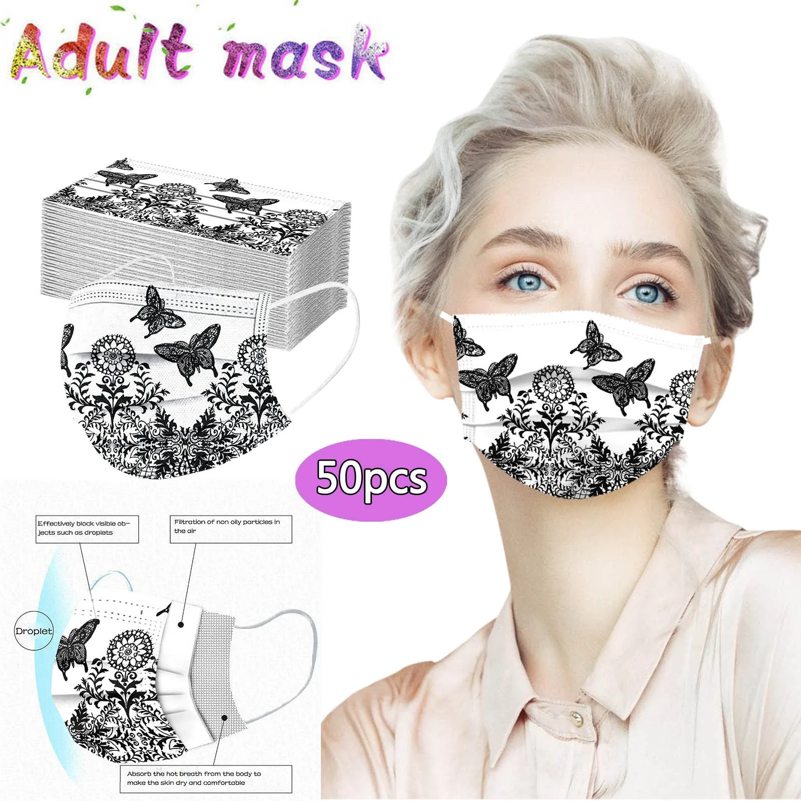 10/50100 шт. одноразовые маски для лица взрослых | Красота и здоровье