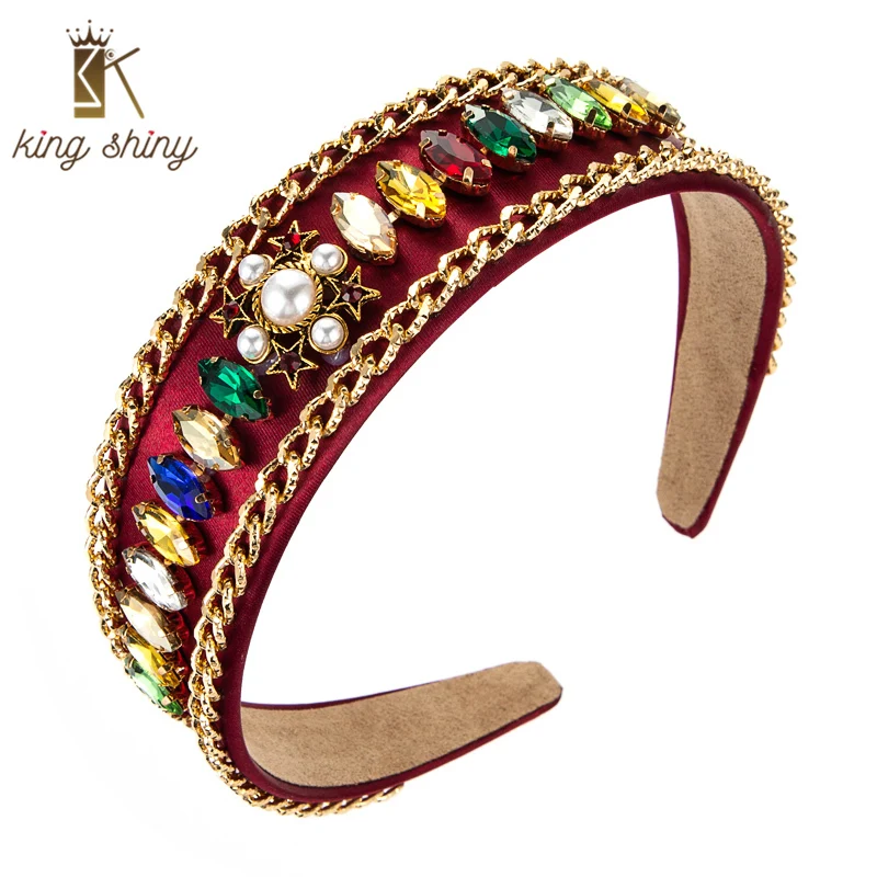 King Shiny Vintage Baroque Colorful Crystal Star Headband Elegant Imitation Pearl Beaded Hairband Girl Party Jewelry Tiara Bezel
King Shiny Vintage Baroque Colorful Crystal Star Headband Elegant Imitation Pearl Beaded Hairband Girl Party Jewelry Tiara Bezel