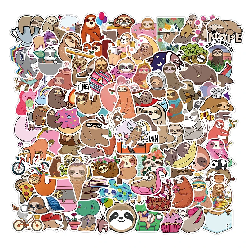 100Pcs/Set Cute Sloths Stickers Pack Waterproof Diary Stationery Animal Decals Travel Luggage Laptop Notebook Graffiti Sticker
100Pcs/Set Cute Sloths Stickers Pack Waterproof Diary Stationery Animal Decals Travel Luggage Laptop Notebook Graffiti Sticker
