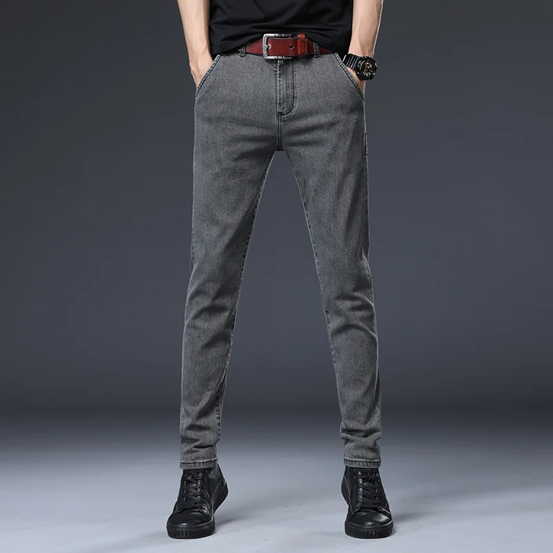 New Brand Men's Gray Classic Business Jeans Popular High Quality Casual Soft Skinny Denim Trousers Pencil Long Pants Hot Sales
New Brand Men's Gray Classic Business Jeans Popular High Quality Casual Soft Skinny Denim Trousers Pencil Long Pants Hot Sales
