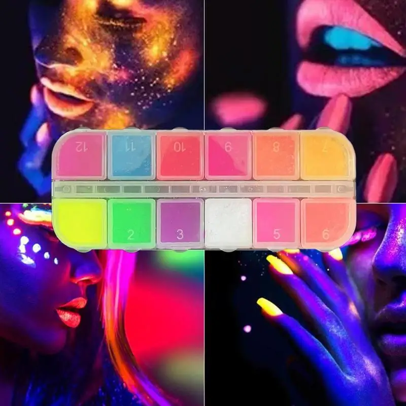 12 Colors/box Beautiful Woman Lasting Fluorescent Matte Pigment Palette Powder Eye Eye Shadow Halloween Shadow Neon Decorat V3T7
12 Colors/box Beautiful Woman Lasting Fluorescent Matte Pigment Palette Powder Eye Eye Shadow Halloween Shadow Neon Decorat V3T7
