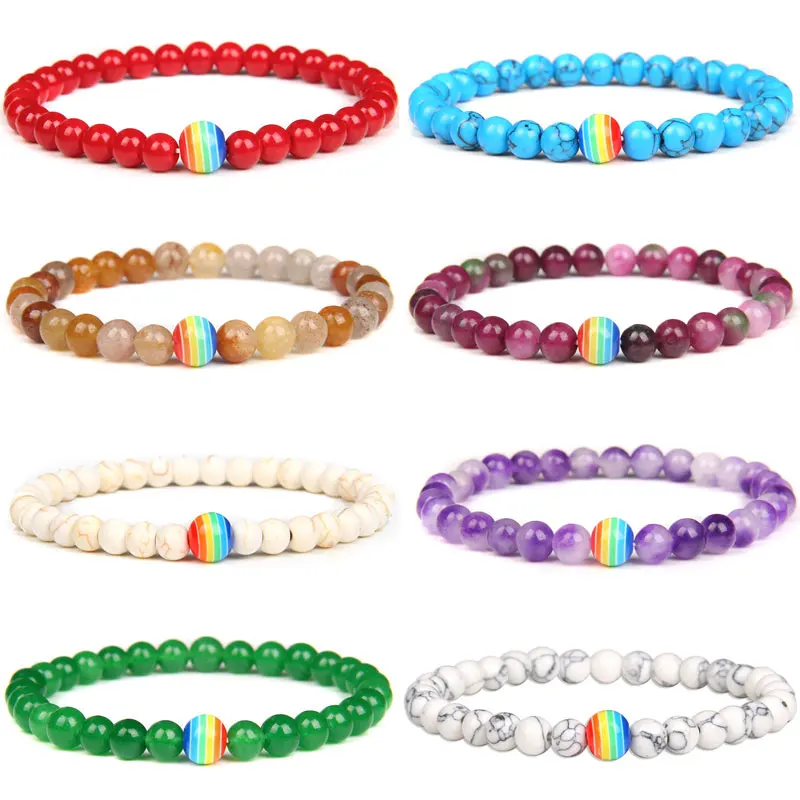 Rainbow Beads Charm Bracelets Women Fashion Elastic Bangle Natural 6 mm Red Jad Stone Pulsera Vintage Jewelry Men Claasic Armban
Rainbow Beads Charm Bracelets Women Fashion Elastic Bangle Natural 6 mm Red Jad Stone Pulsera Vintage Jewelry Men Claasic Armban