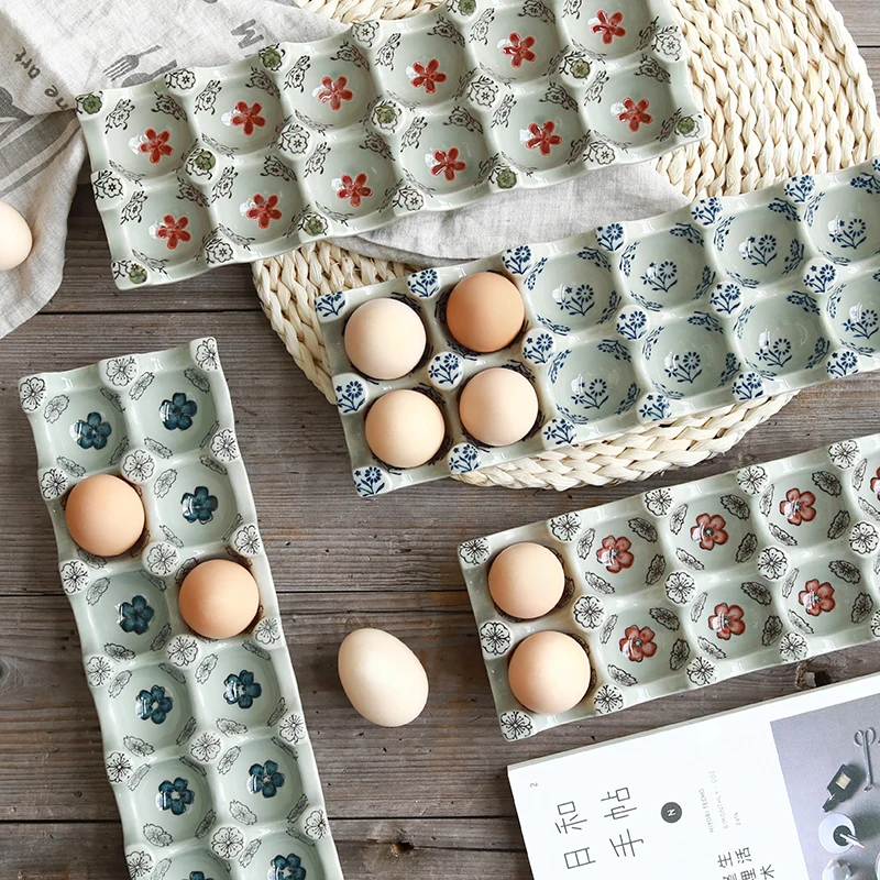 Japanese Style Underglaze Color Handprinted Ceramic Tableware Kitchen Egg Holder Refrigerator Food Container Organization ZB189
Japanese Style Underglaze Color Handprinted Ceramic Tableware Kitchen Egg Holder Refrigerator Food Container Organization ZB189