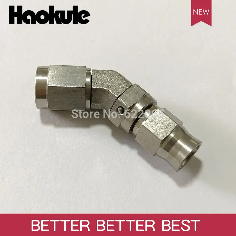 Haokule нержавеющая сталь 45 градусов AN3/3AN/AN4/4AN 3/8 24UNF резьбовой шланг AN3 PTFE концевой