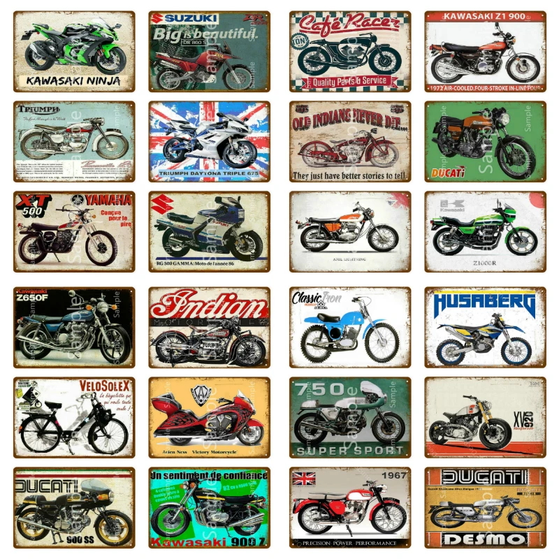 Classic Motorcycle Plate Garage Decorative Plaque Metal Signs Motor Brand Vintage Tin Sign Man Cave Wall Collection Decor YJ195
Classic Motorcycle Plate Garage Decorative Plaque Metal Signs Motor Brand Vintage Tin Sign Man Cave Wall Collection Decor YJ195