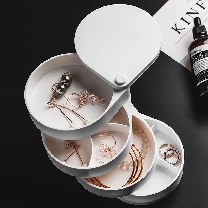 4 Layer Rotatable Jewelry Storage Box Jewelry Organizer Necklace Case Hairpin Earring Jewelry Display Container Makeup Organizer
4 Layer Rotatable Jewelry Storage Box Jewelry Organizer Necklace Case Hairpin Earring Jewelry Display Container Makeup Organizer