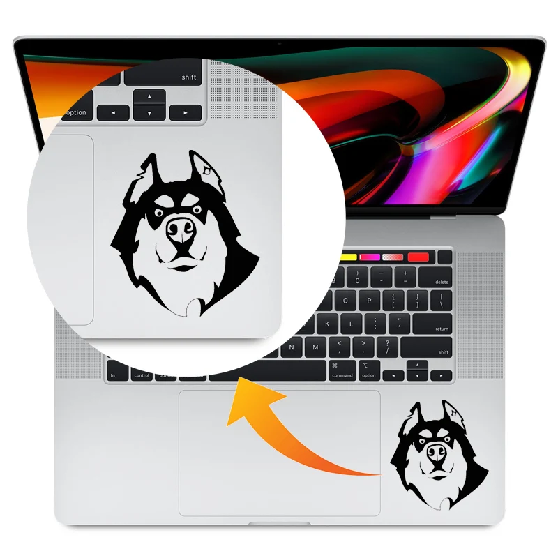 Наклейка для ноутбука с изображением собаки хаски наклейка Macbook Pro Air Retina 11 12 13 15 16