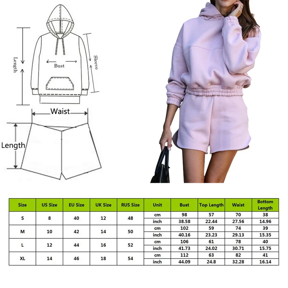 2020 Women Spring and Autumn Leisure Hoodie Solid color Sweatshirt Set Solid Color Hooded Long-sleeved Shorts and Loose Shorts
2020 Women Spring and Autumn Leisure Hoodie Solid color Sweatshirt Set Solid Color Hooded Long-sleeved Shorts and Loose Shorts